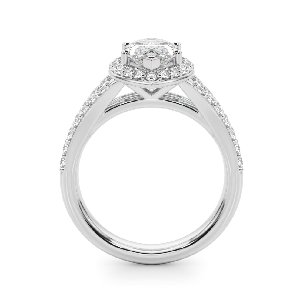 Marquise Halo Center Split Shank Diamond Engagement Ring · 0.75 ct tw
