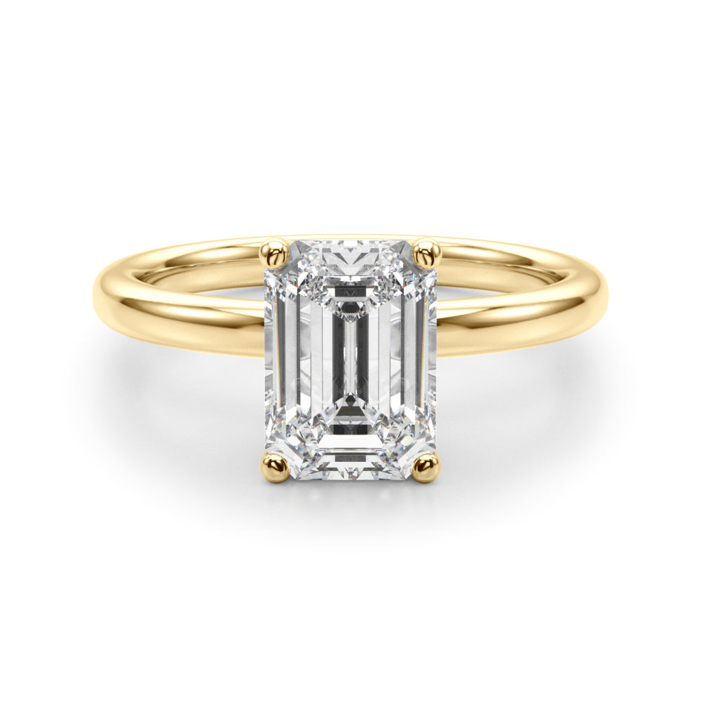 Emerald Diamond Engagement Ring · 0.15 ct tw