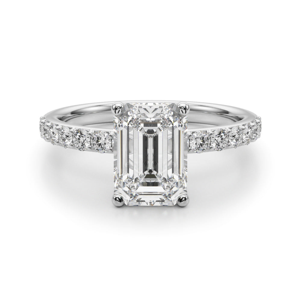 Emerald Diamond Engagement Ring · 0.50 ct tw