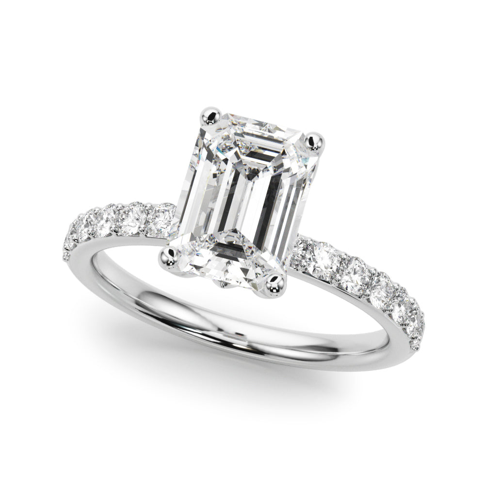 Emerald Diamond Engagement Ring · 0.50 ct tw