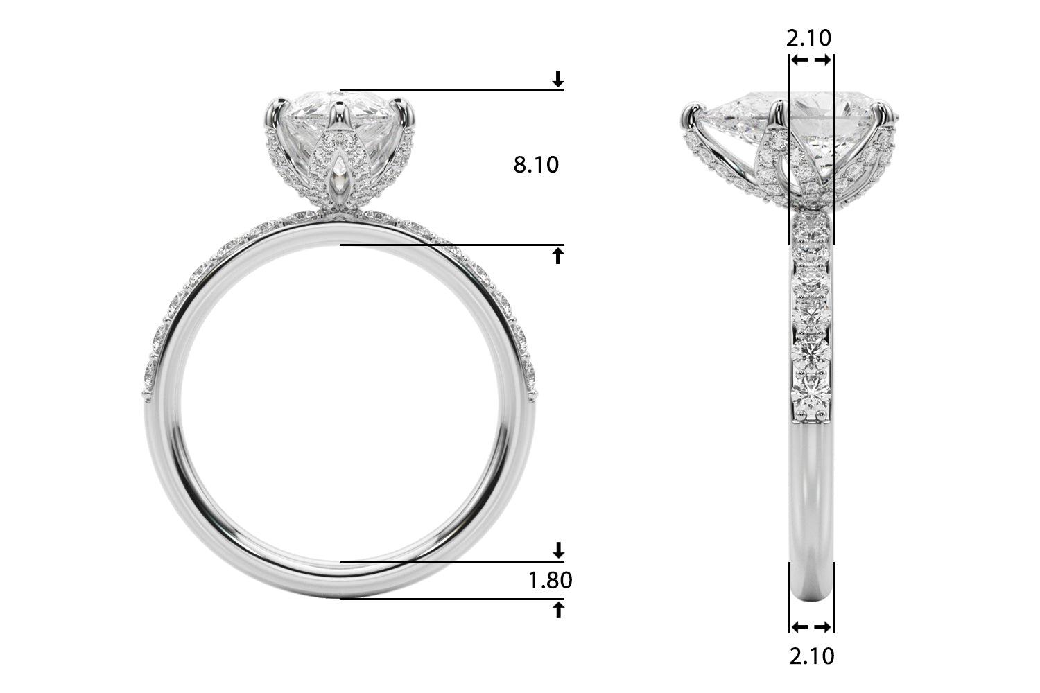 Pear Diamond Engagement Ring · 0.65 ct tw