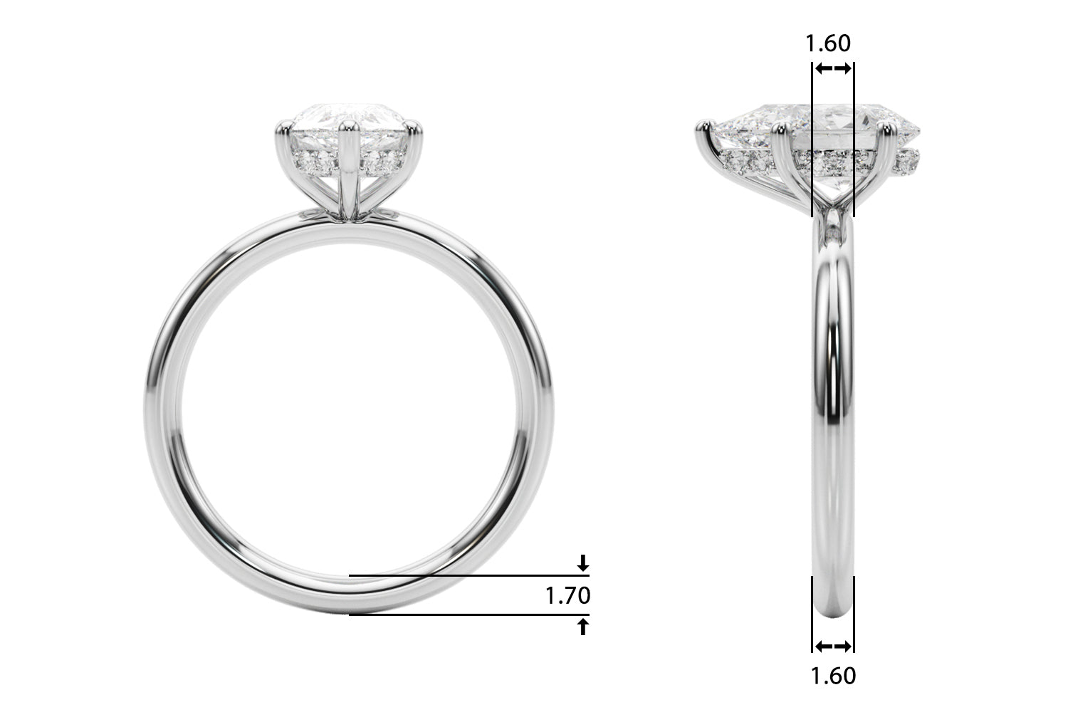 Pear Diamond Engagement Ring · 0.14 ct tw