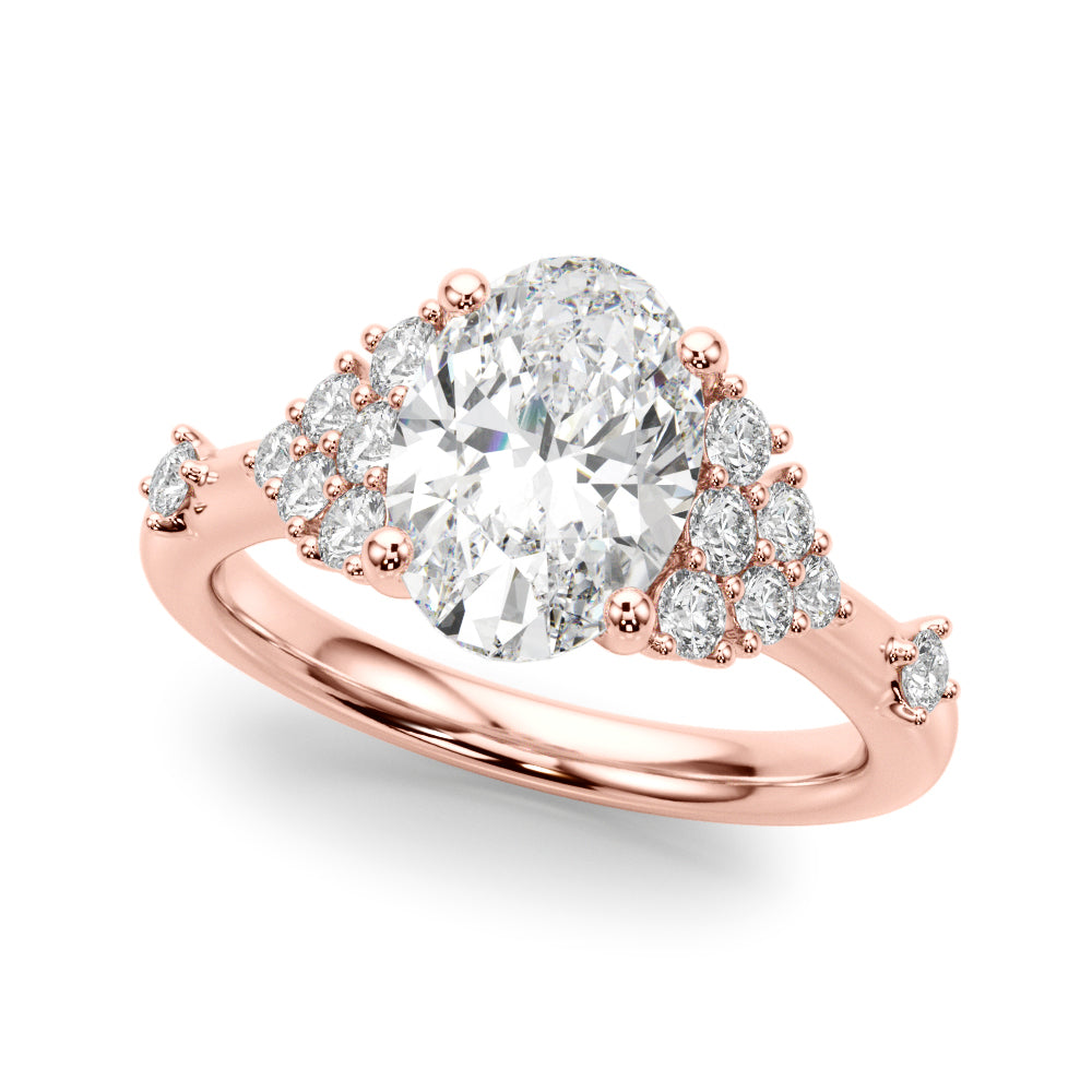 Oval Center Diamond Engagement Ring · 0.16 ct tw