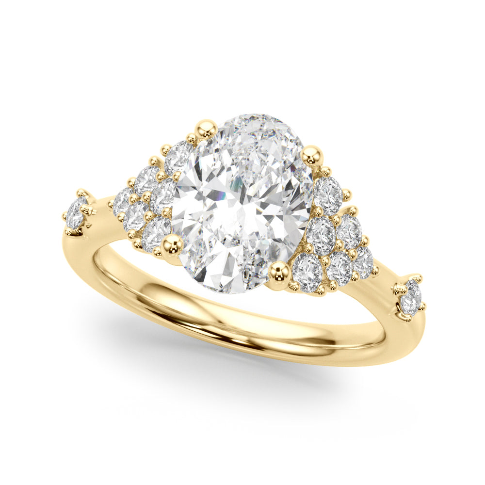Oval Center Diamond Engagement Ring · 0.16 ct tw