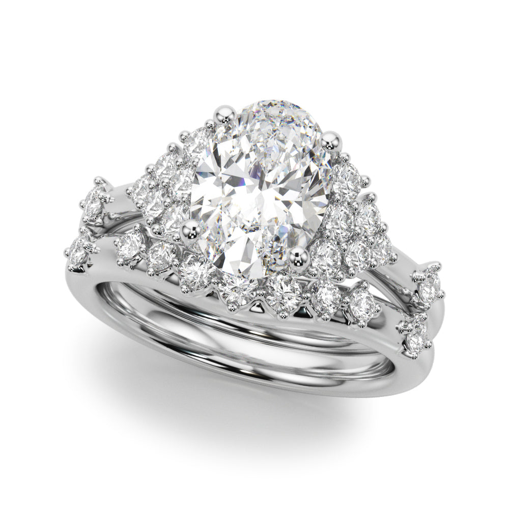 Oval Center Diamond Engagement Ring · 0.16 ct tw