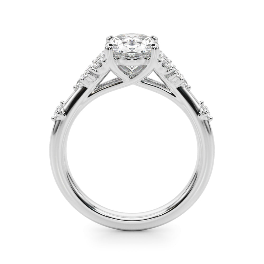 Oval Center Diamond Engagement Ring · 0.16 ct tw