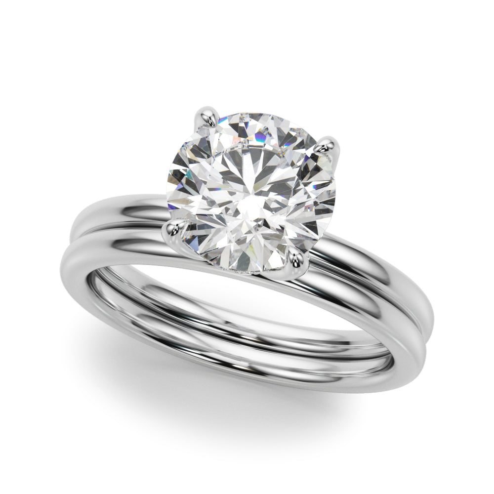 Round Hidden Halo Oval Diamond Engagement Ring · 3.09 ct tw