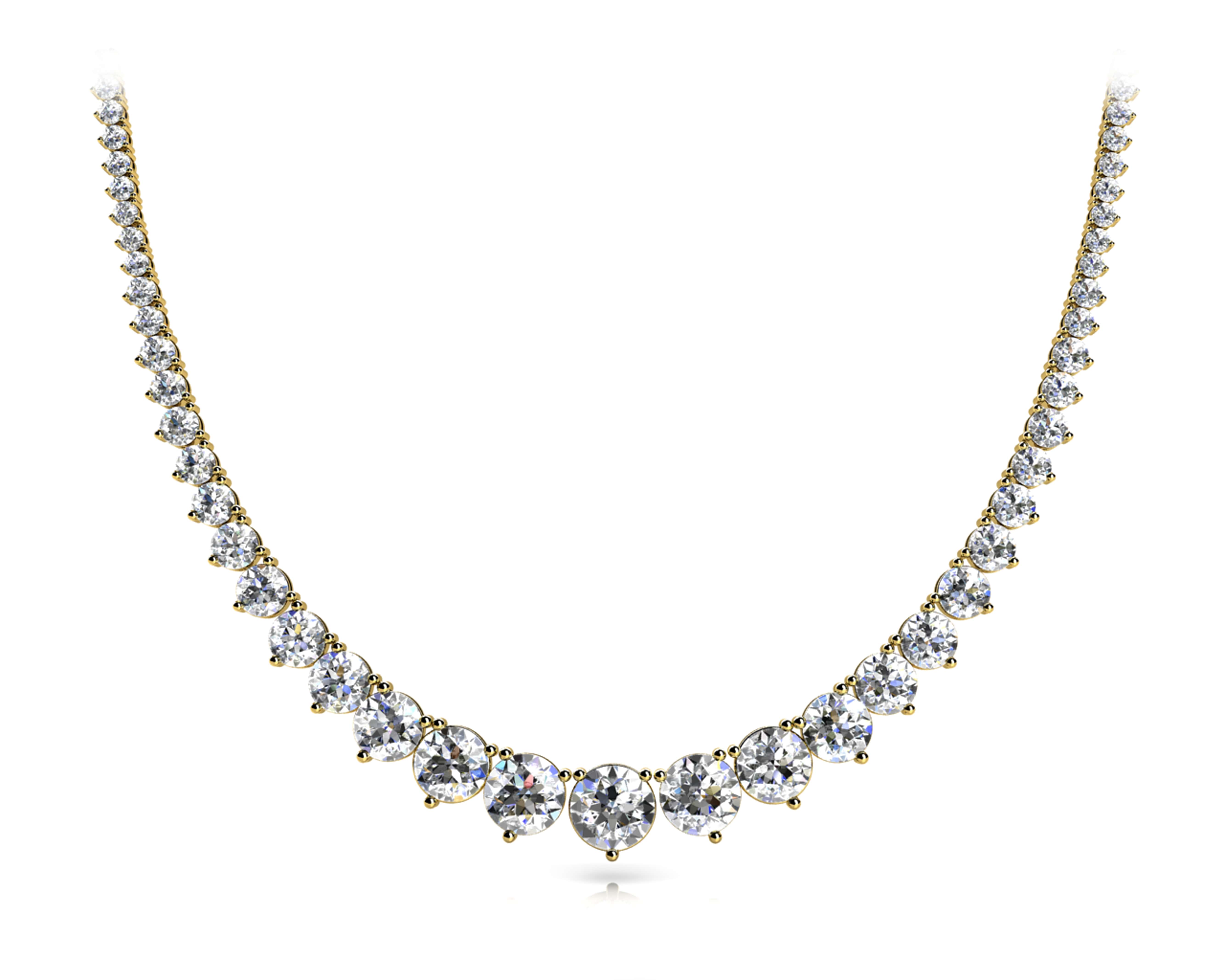 3 Prong Graduated Diamond Necklace · 8.39 ct tw