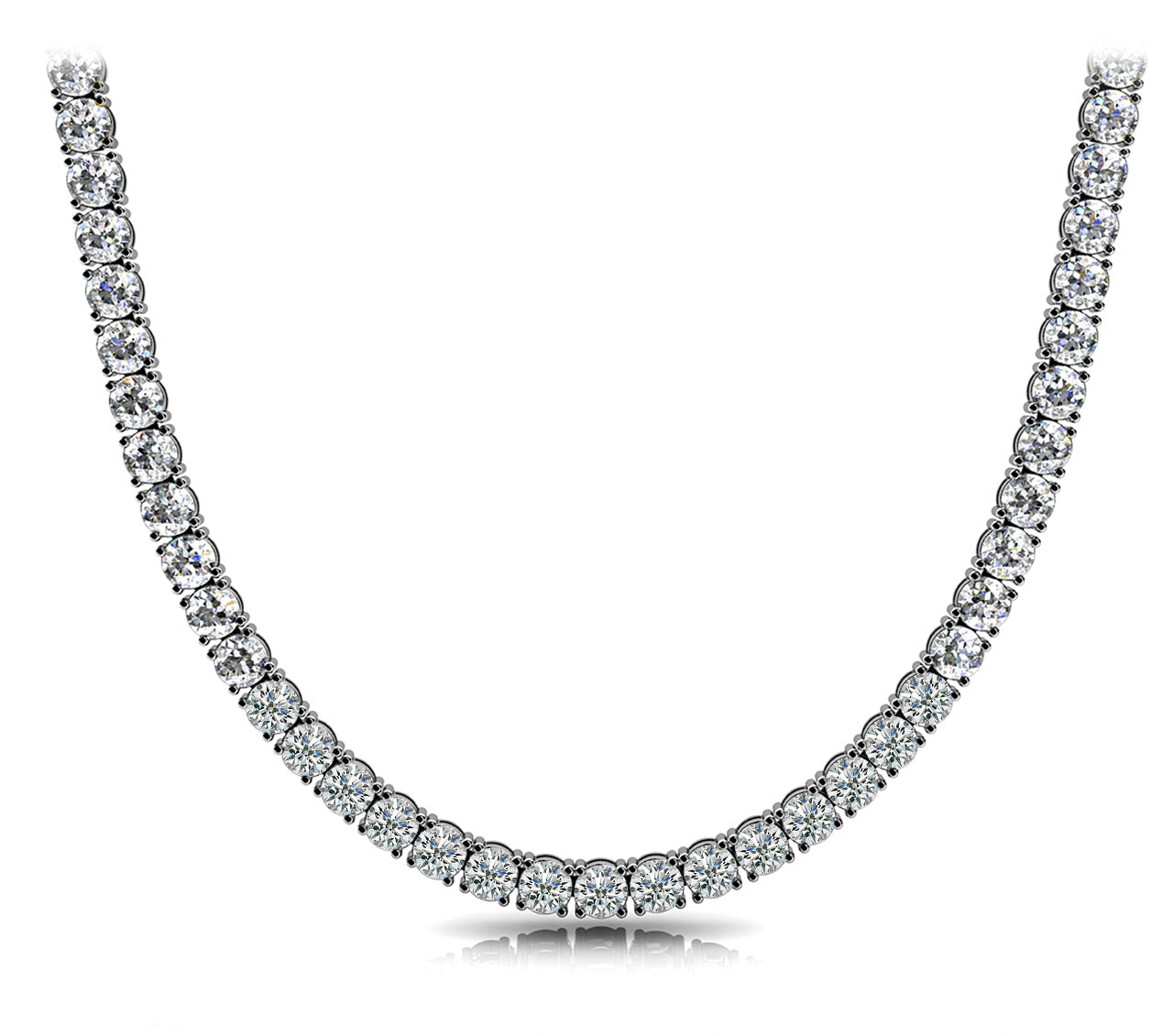 4 Prong Riviera Diamond Necklace · 39.50 ct tw