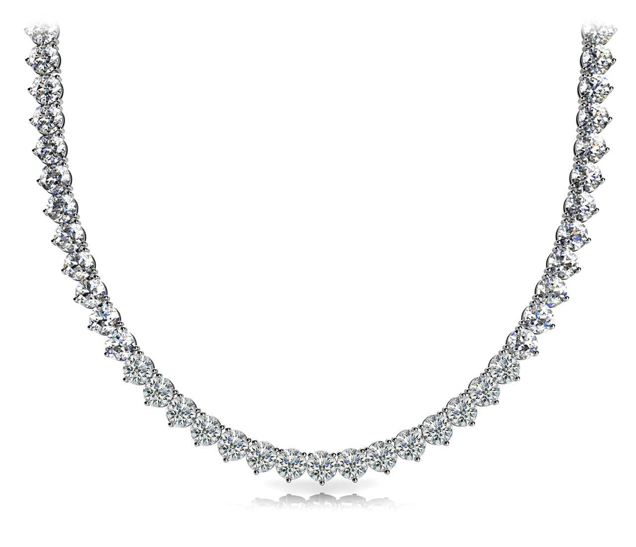 3 Prong Riviera Diamond Necklace · 10.29 ct tw