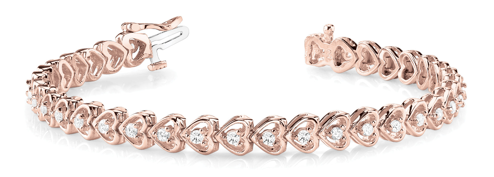 Heart In-Line Diamond Bracelet · 1.23 ct tw