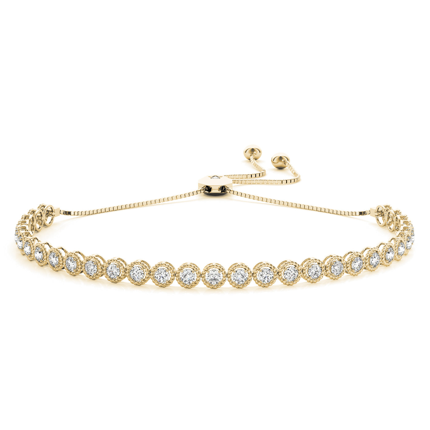 Milgrain Adjustable Diamond Bracelet · 0.96 ct tw