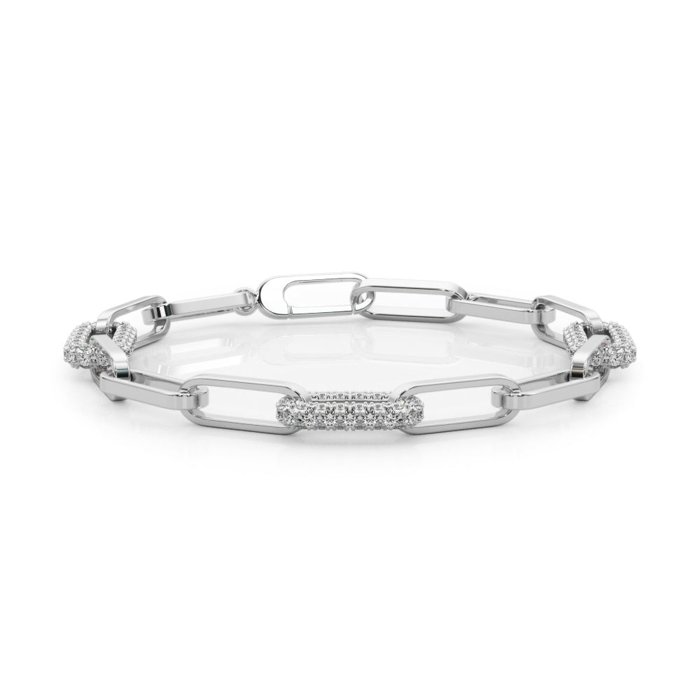 Paper Clip Diamond Bracelet · 1.12 ct tw