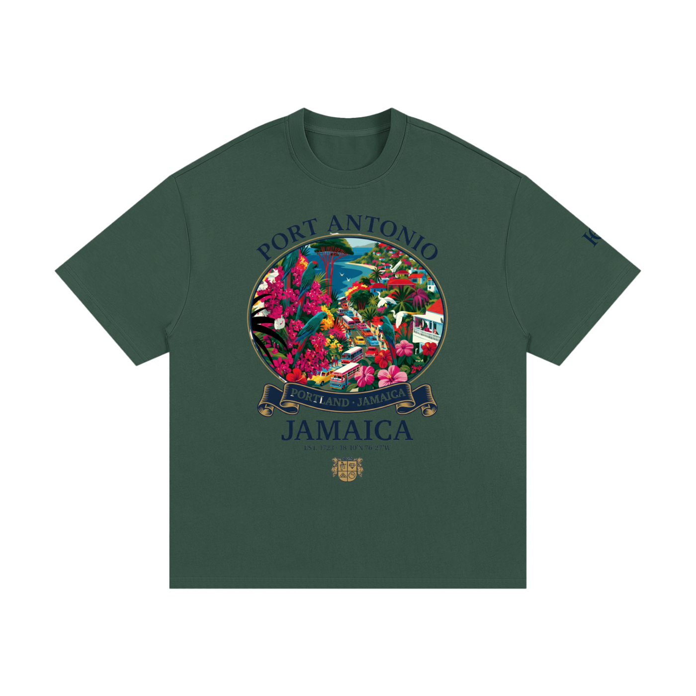 Port Antonio Heavyweight Dark Cotton T-Shirt