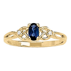 Oval Gemstone Fashion Ring · 0.02 ct tw