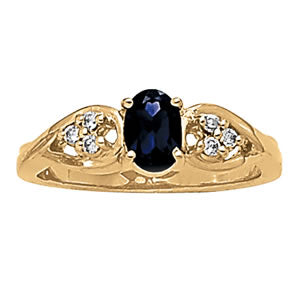Oval Gemstone Fashion Ring · 0.09 ct tw