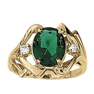 Oval Gemstone Fashion Ring · 0.06 ct tw