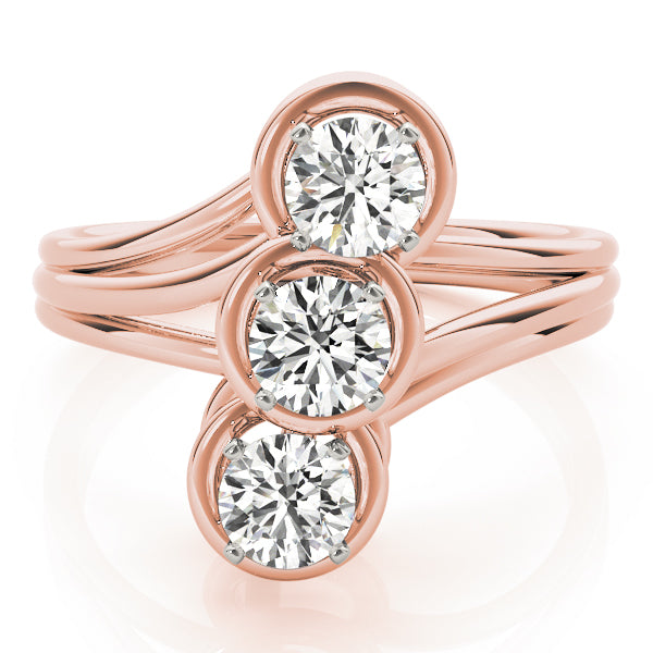 Round Three-Stone Engagement Ring