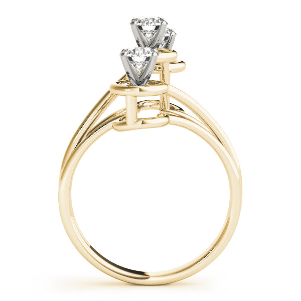 Round Three-Stone Engagement Ring