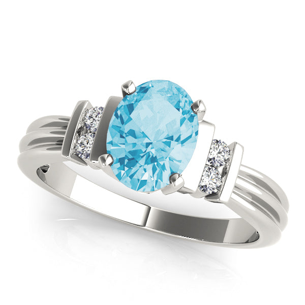 Oval Gemstone Fashion Ring · 0.10 ct tw