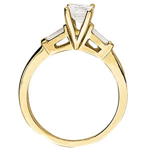 Round Fancy Shape Baguette Diamond Engagement Ring · 0.70 ct tw