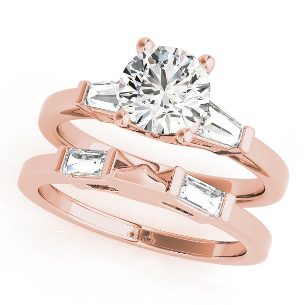 Round Fancy Shape Baguette Diamond Engagement Ring · 1.20 ct tw