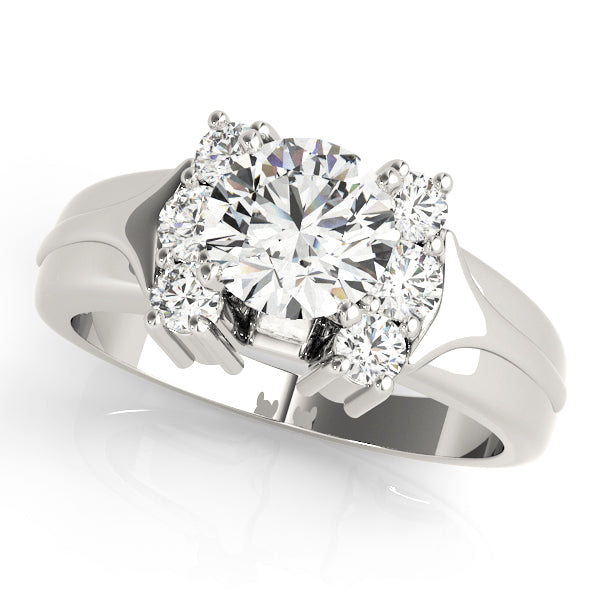 Cluster Sides Diamond Engagement Ring · 0.36 ct tw