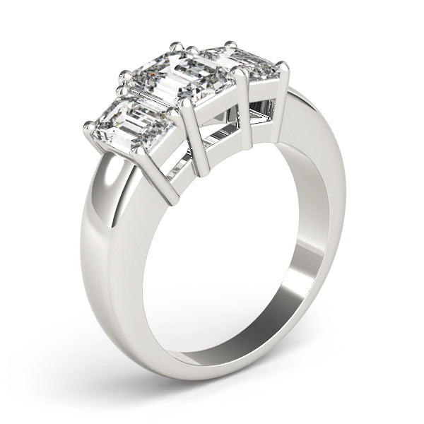Emerald Three-Stone Diamond Engagement Ring · 2.20 ct tw