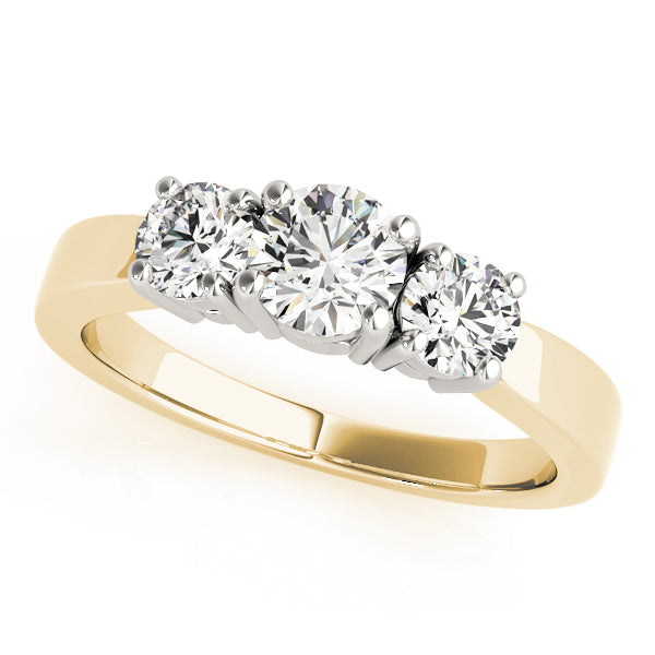 Round Three-Stone Diamond Engagement Ring · 0.49 ct tw