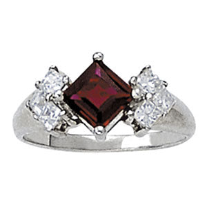 Square Princess & Cushion Gemstone Fashion Ring · 0.30 ct tw