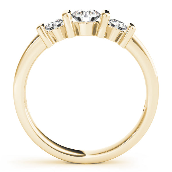 Round Three-Stone Diamond Engagement Ring · 0.74 ct tw