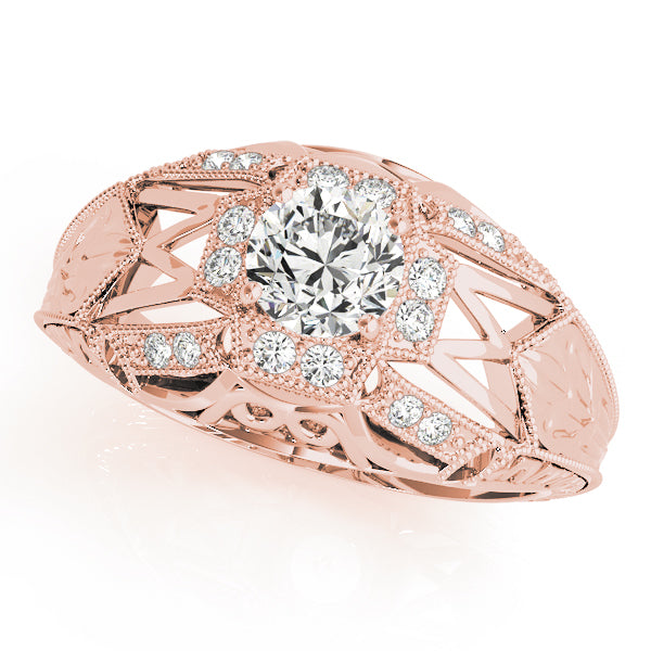 Round Antique Diamond Engagement Ring · 0.96 ct tw