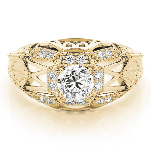 Round Antique Diamond Engagement Ring · 0.96 ct tw