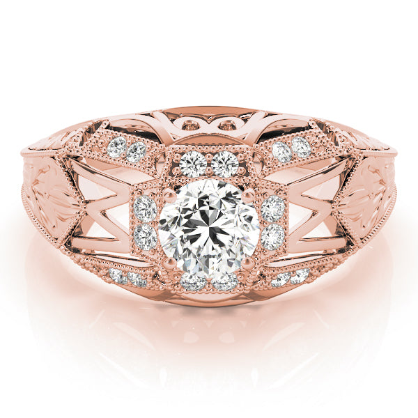 Round Antique Diamond Engagement Ring · 0.96 ct tw