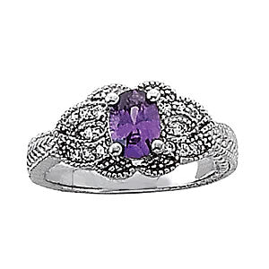 Oval Gemstone Fashion Ring · 0.14 ct tw