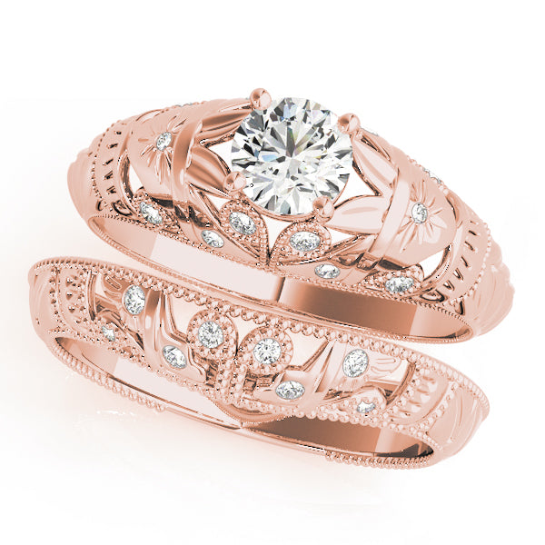 Round Filigree Diamond Ladies Rg. Engagement Ring · 0.47 ct tw