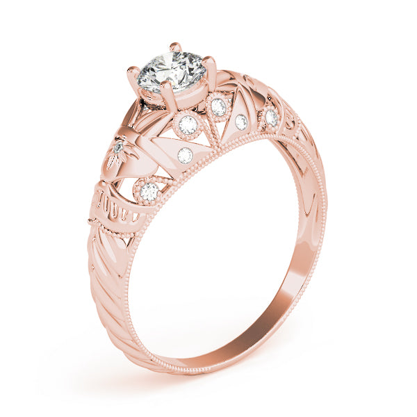 Round Filigree Diamond Ladies Rg. Engagement Ring · 0.47 ct tw