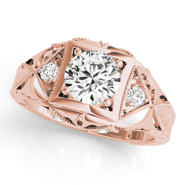Round Antique Diamond Engagement Ring · 0.57 ct tw