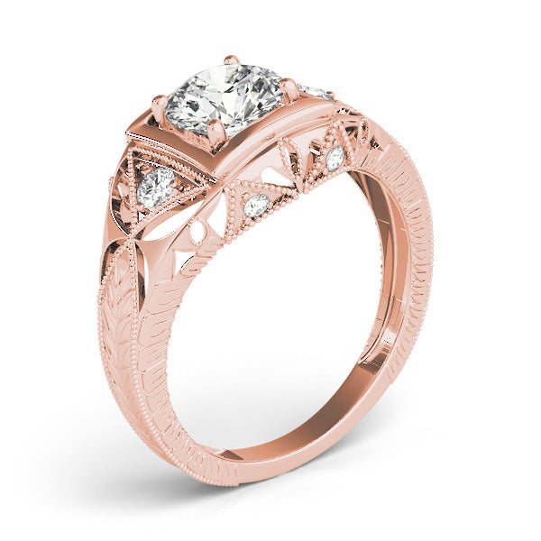 Round Antique Diamond Engagement Ring · 0.57 ct tw