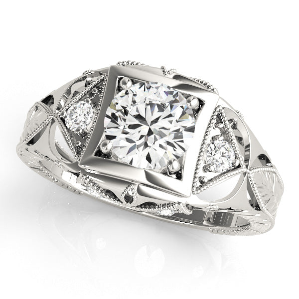 Round Antique Diamond Engagement Ring · 0.57 ct tw