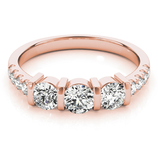 Round Three-Stone Diamond Engagement Ring · 0.96 ct tw