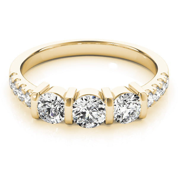 Round Three-Stone Diamond Engagement Ring · 0.96 ct tw
