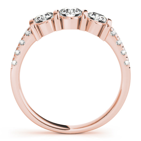 Round Three-Stone Diamond Engagement Ring · 0.96 ct tw