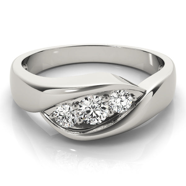 Round Three-Stone Diamond Engagement Ring · 0.26 ct tw