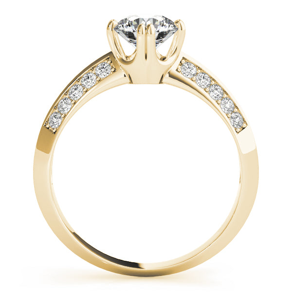 Round Pave Diamond Engagement Ring · 0.75 ct tw