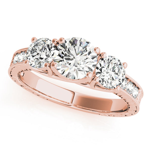 Round Three-Stone Diamond Engagement Ring · 1.08 ct tw
