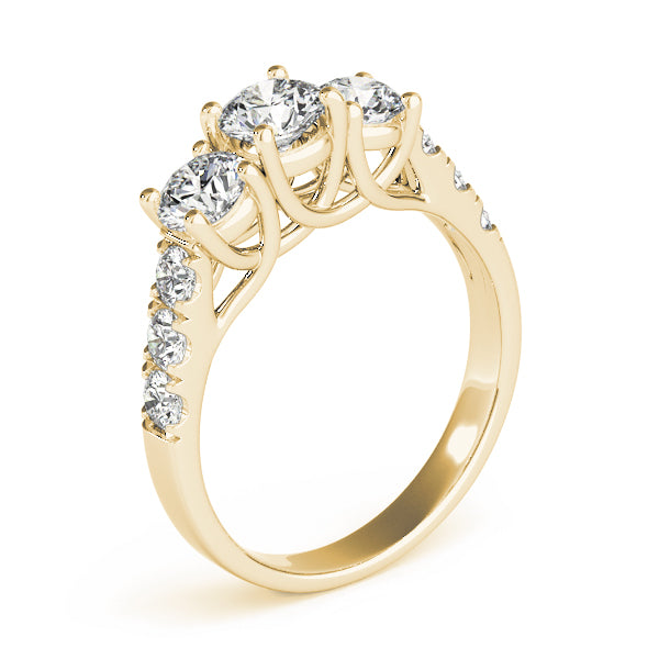 Round Three-Stone Diamond Ring · 0.95 ct tw