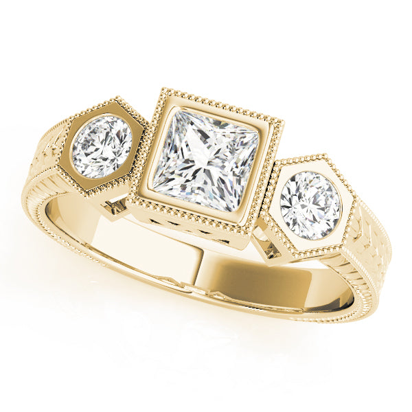 Square Three-Stone Princess Diamond Engagement Ring · 0.99 ct tw