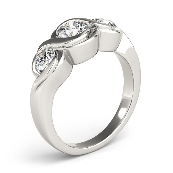 Round Three-Stone Diamond Engagement Ring · 0.26 ct tw