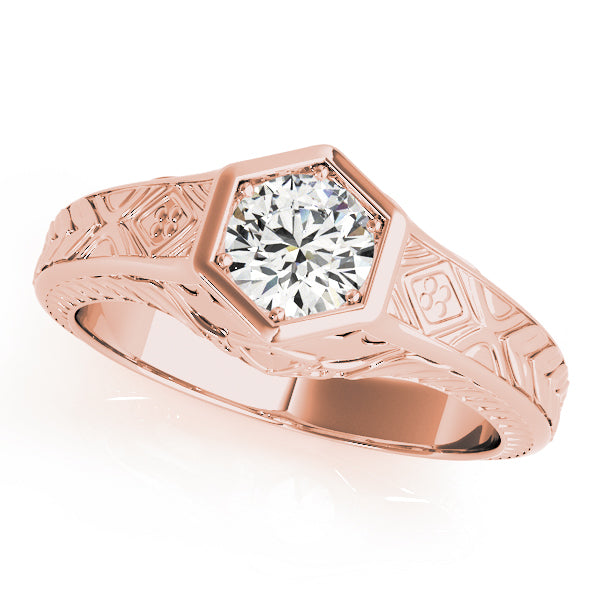 Round Antique Diamond Engagement Ring · 0.66 ct tw